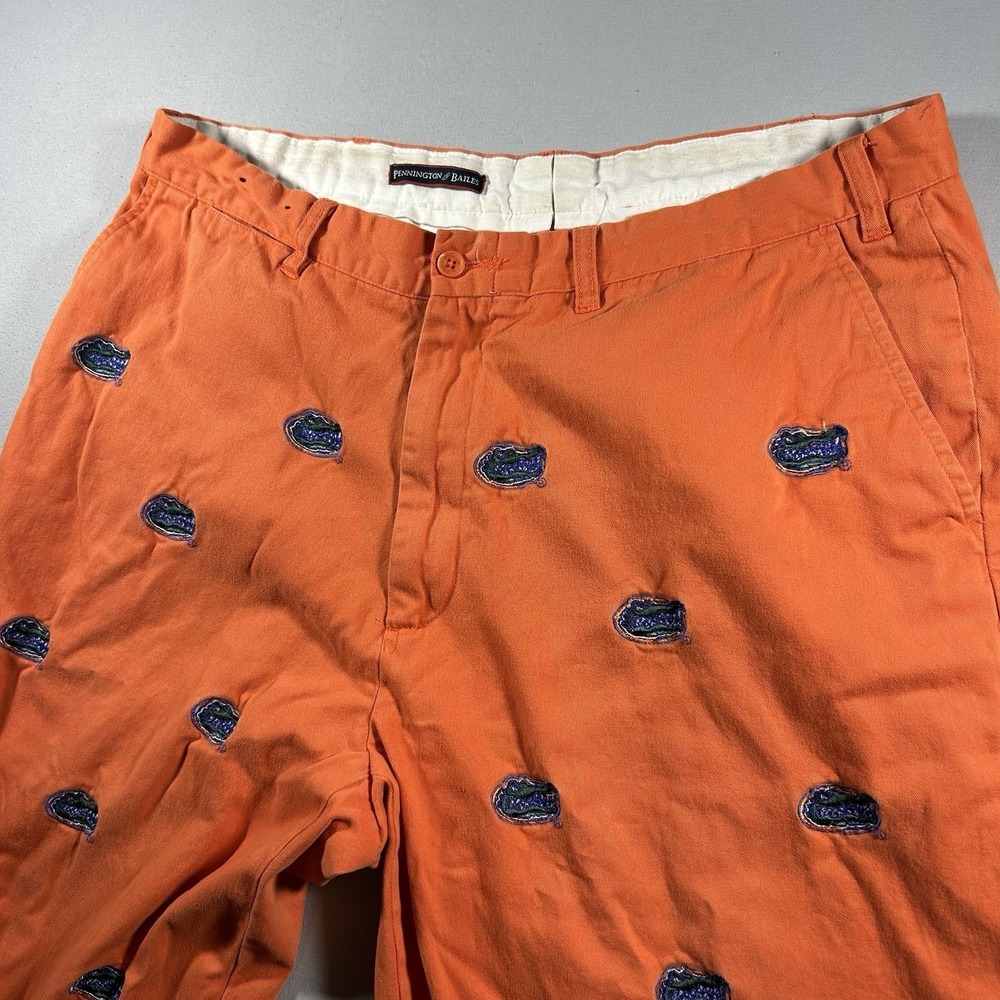 Pennington & Bailes Florida Gators Stadium Pants Mens 40 Orange AOP Embroidered